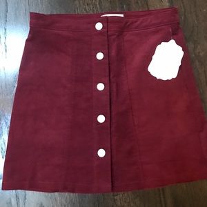 Maroon button down women’s skirt